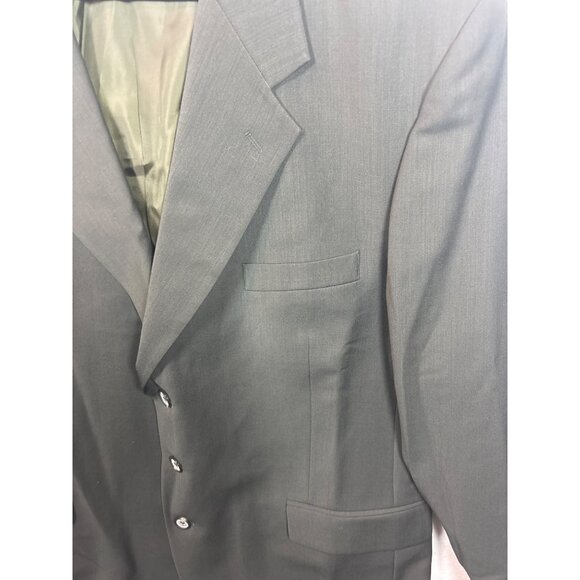 Mens Dark Green Three-Button Suit Jacket With Notch Lapel & Inner Lining - Picture 4 of 16